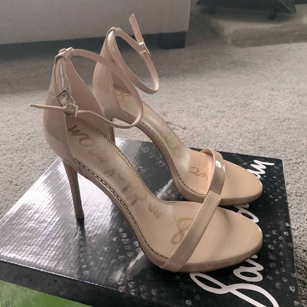 Sam Edelman Ankle Strap Sandal Heels size 7.5- Nude